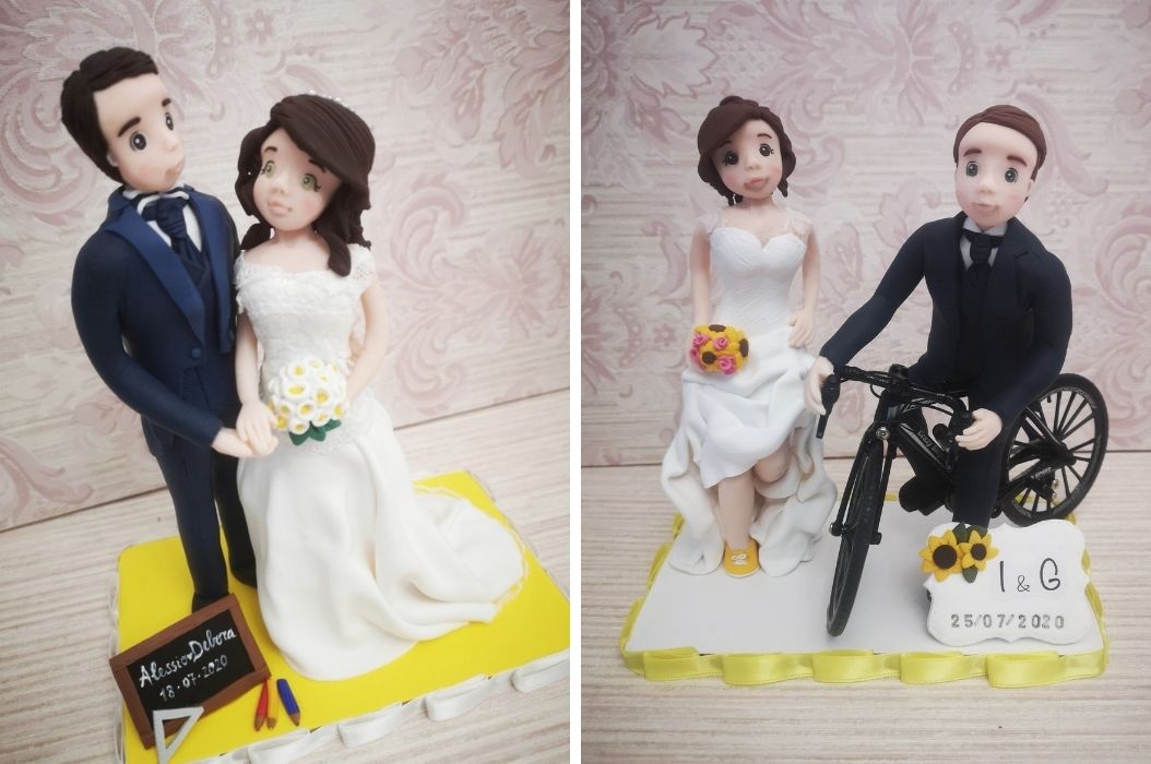 cake topper matrimonio giallo grigio pantone 2021