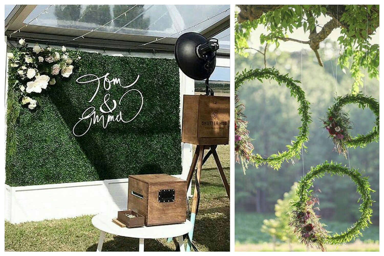 photobooth matrimonio verde greenery