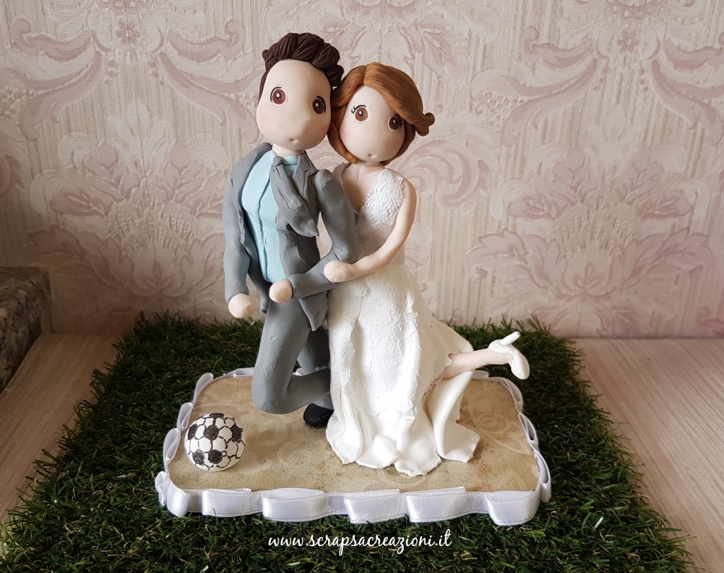 matrimonio tema calcio cake topper calciatore