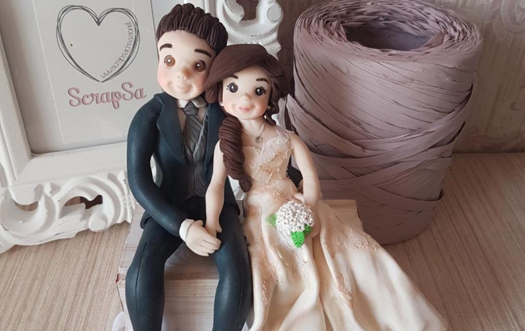 cake topper realistici sposi