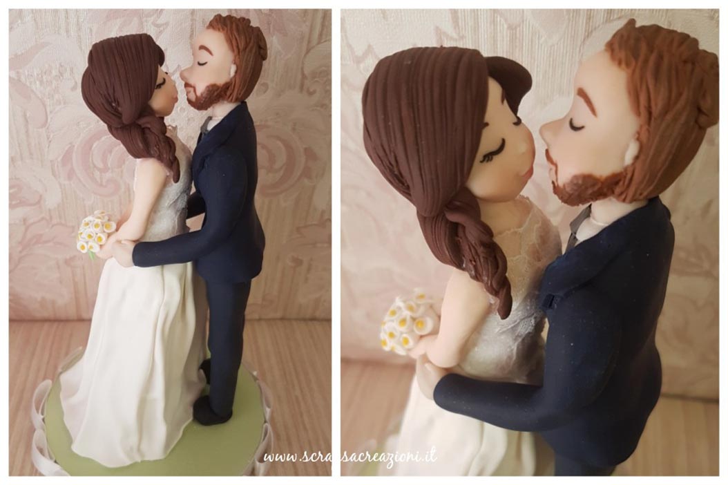cake topper realistici sposi bacio