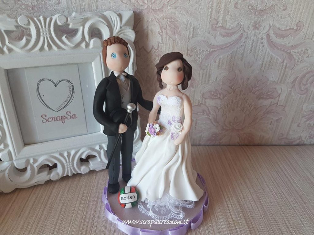 cake topper stilizzati sposi