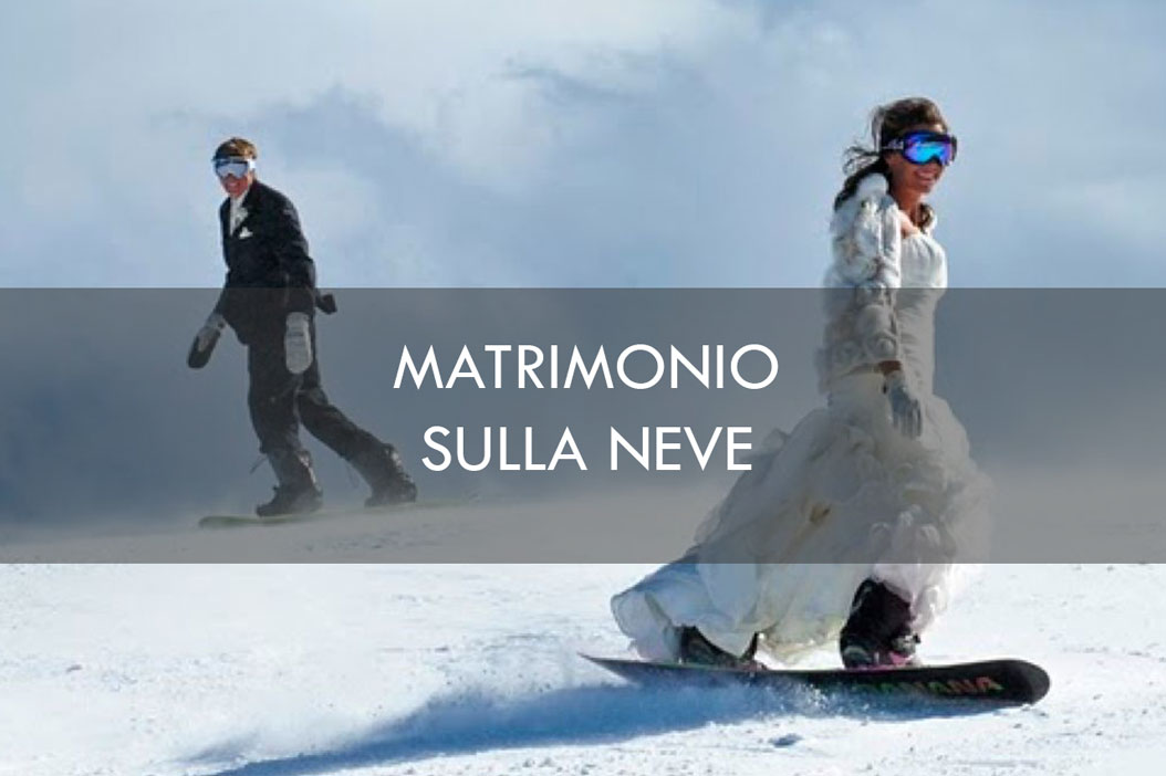 matrimonio sulla neve con gli sci