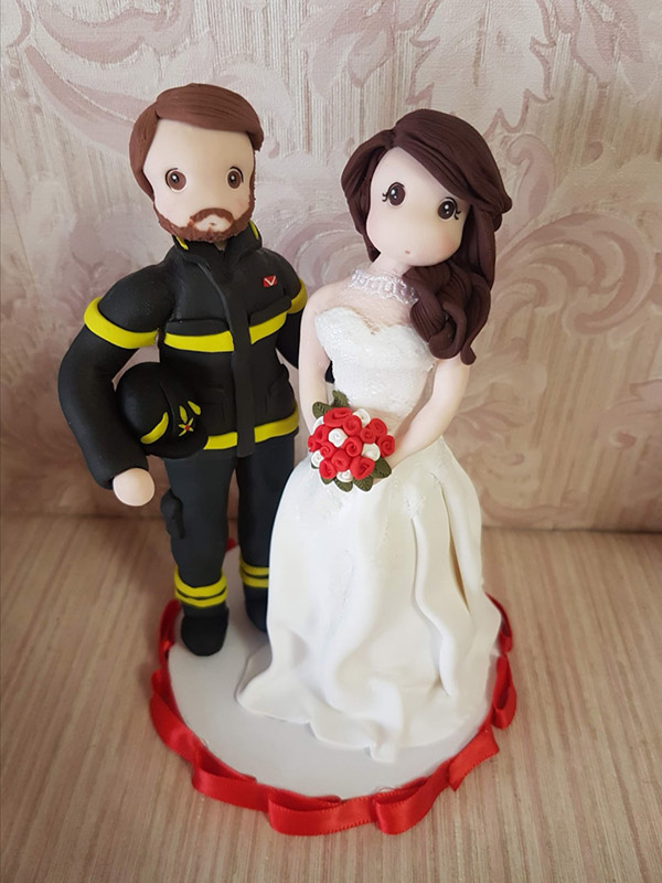 cake topper sposi personalizzato con divisa